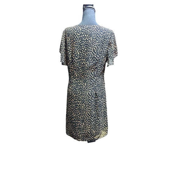 Urban Outfitters Black and Tan Flutter Sleeve Mini Dress Size Large - Picture 4 of 11
